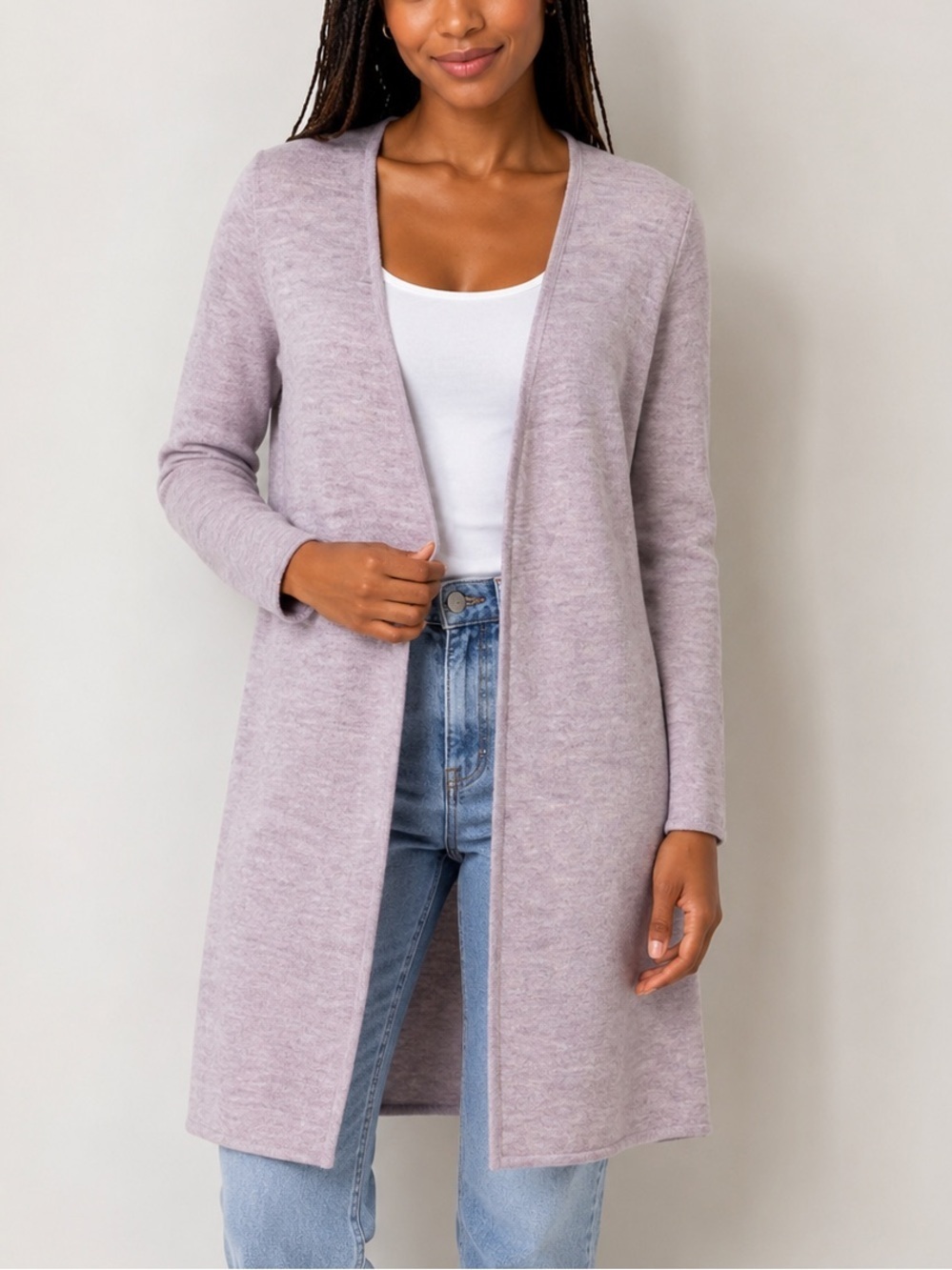 Madewell Cardigan Sweater Coat Lombard Longline Jacket Wool Purple Pink Size Xs